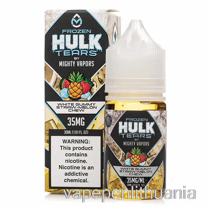 šaldytas Baltas Guminis šiaudų Meliono Kramtukas - Hulk Ašaros Druskos - 30ml 35mg Vape Skystis